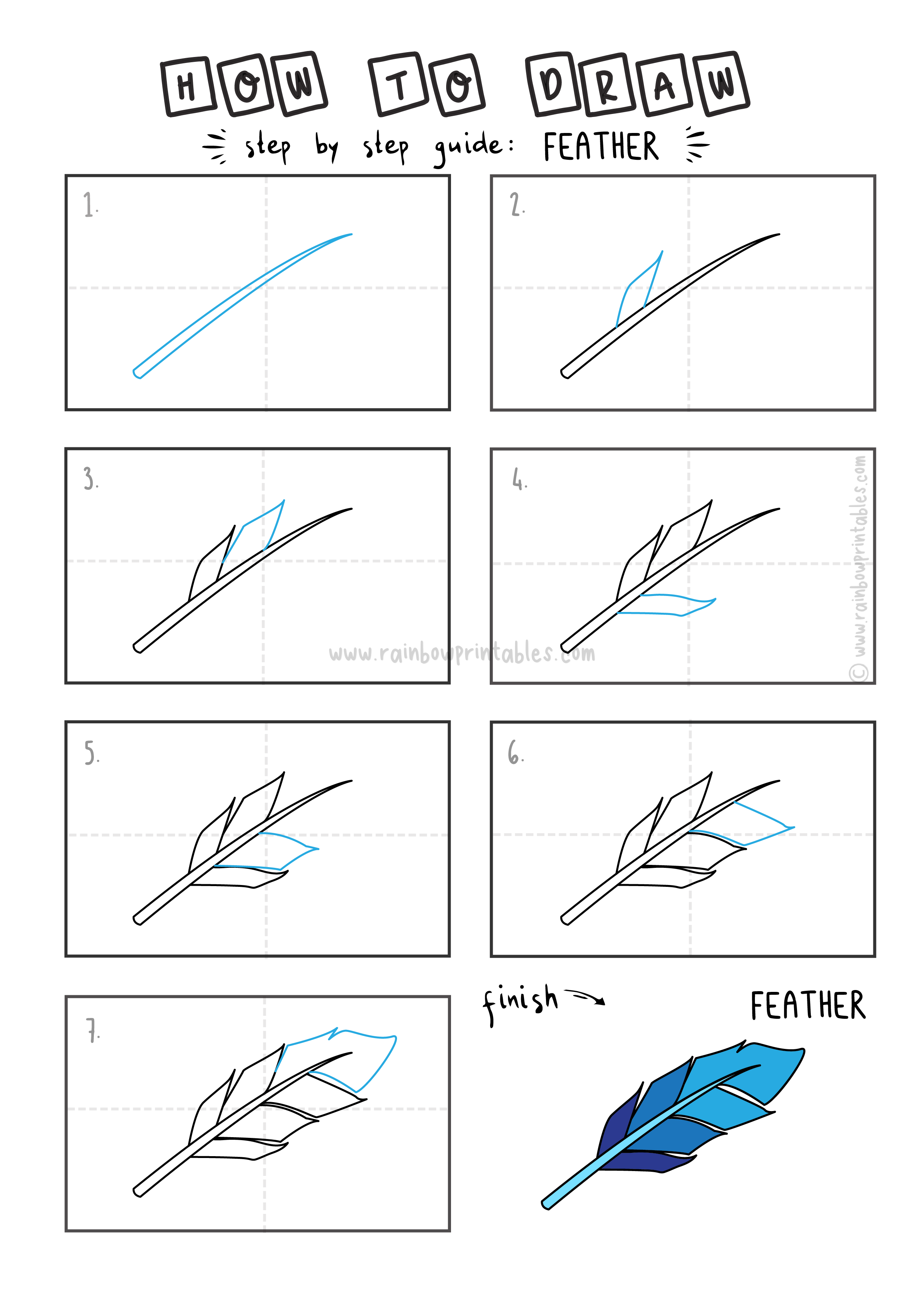 How To Draw A Feather Step By Step