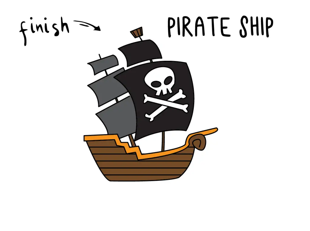 How To Draw a PIRATE SHIP BOAT HISTORY Step By Step Easy Simple Drawing Guide for Kids FINAL