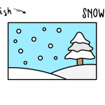 How To Draw a Cartoon Wintery Snow Scene (Art Drawing Tutorial For Kids)