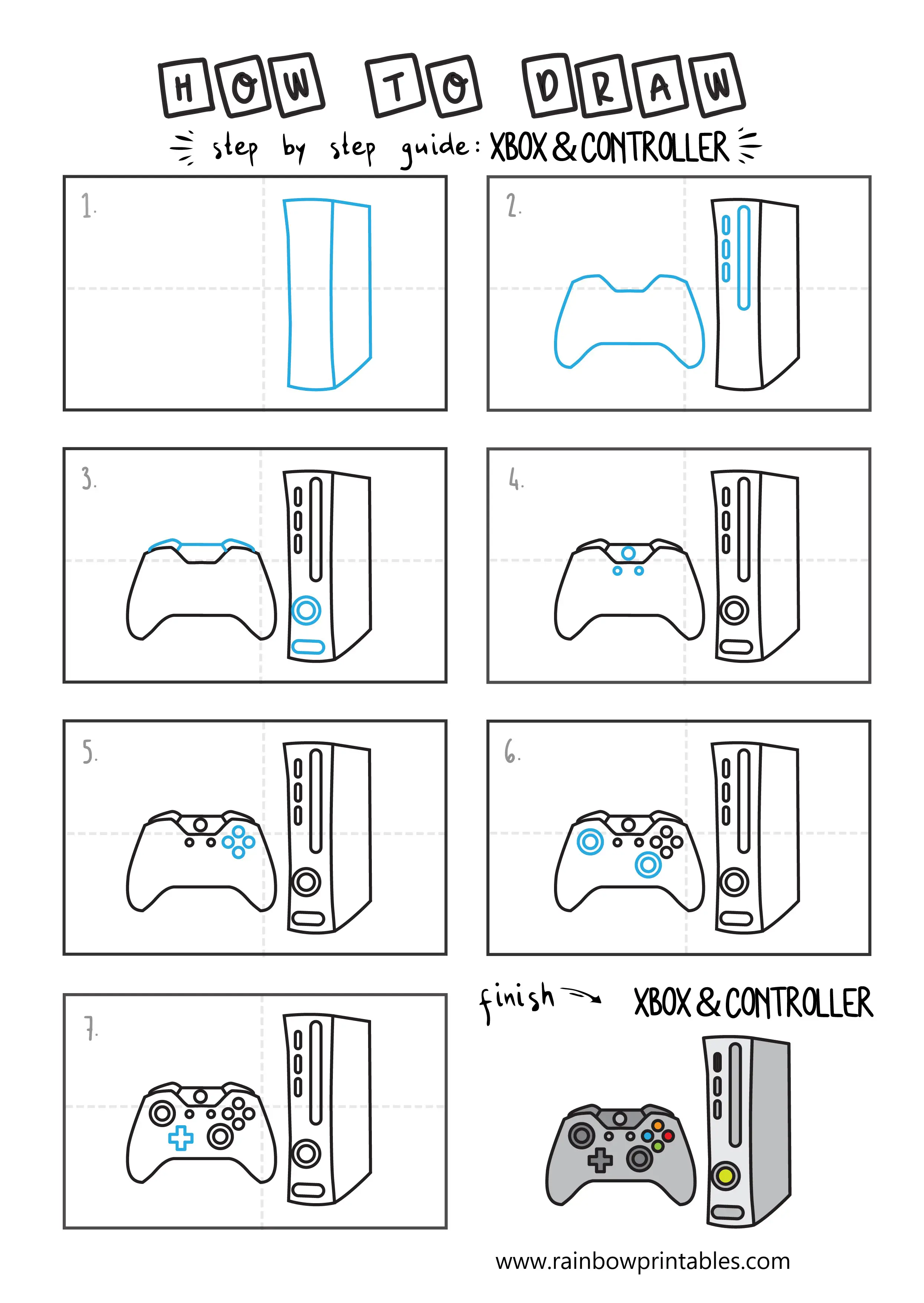 How To Draw an XBOX Easy Step By Step For Kids Illustration Art Ideas