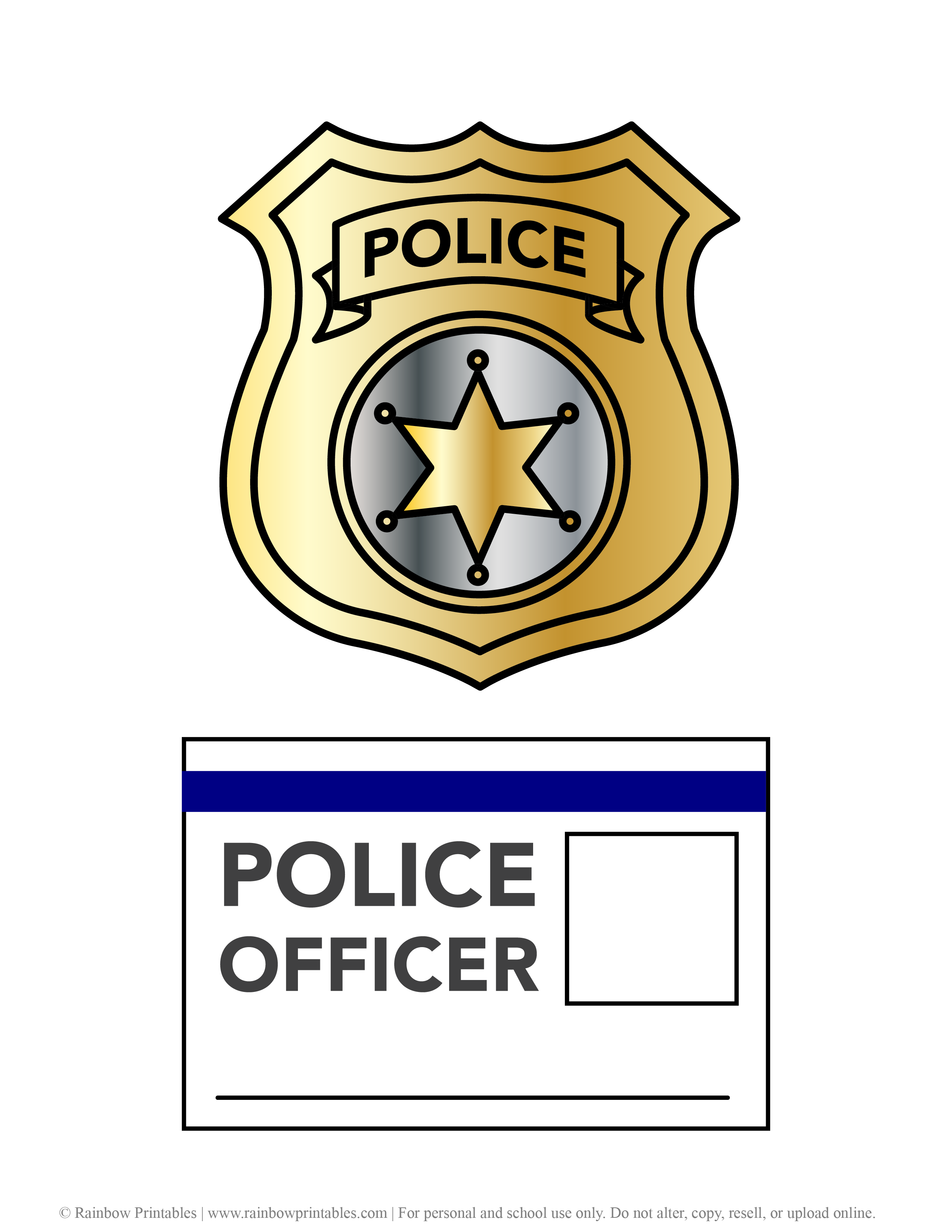 Free Printable Police Officer Badge FREE PRINTABLE