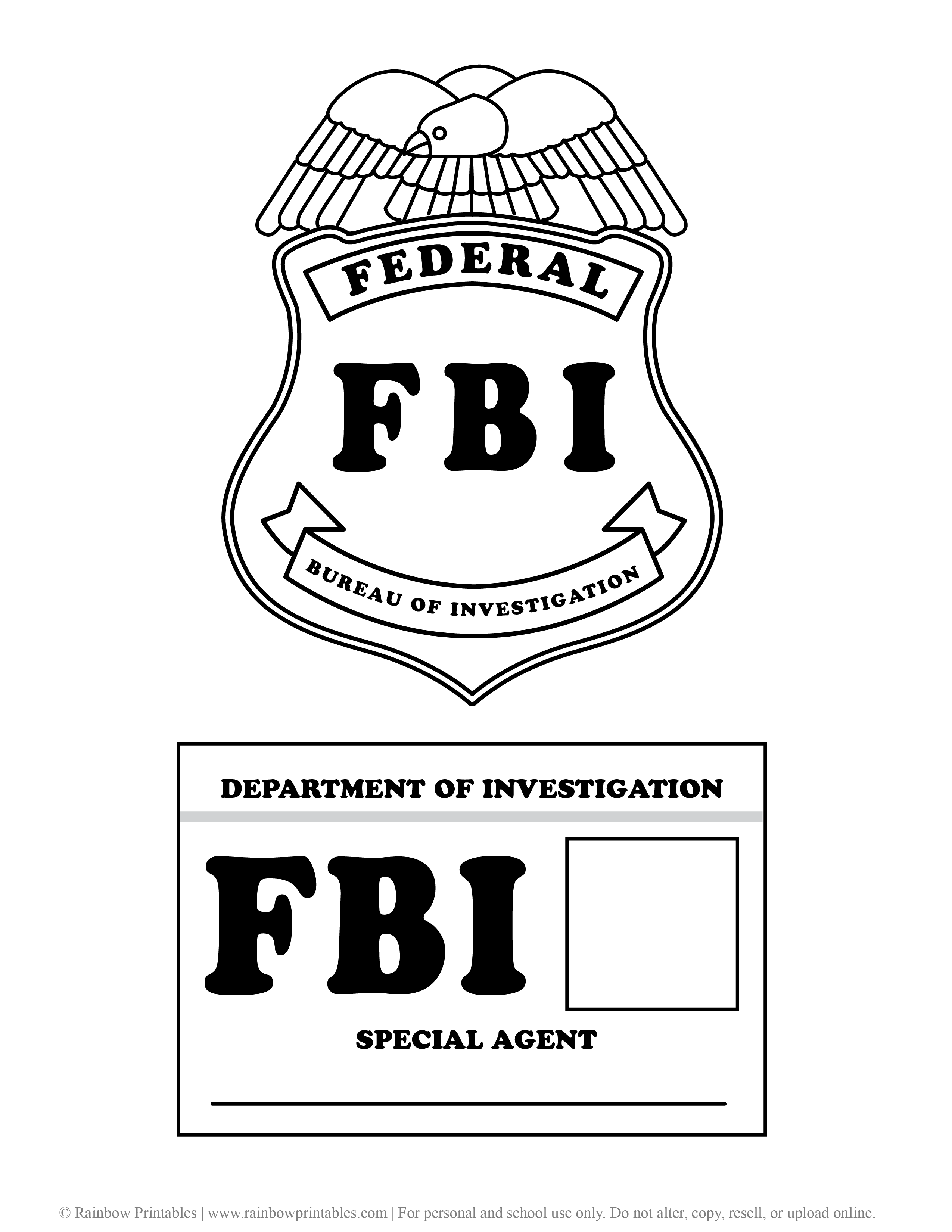 Printable Fbi Badge