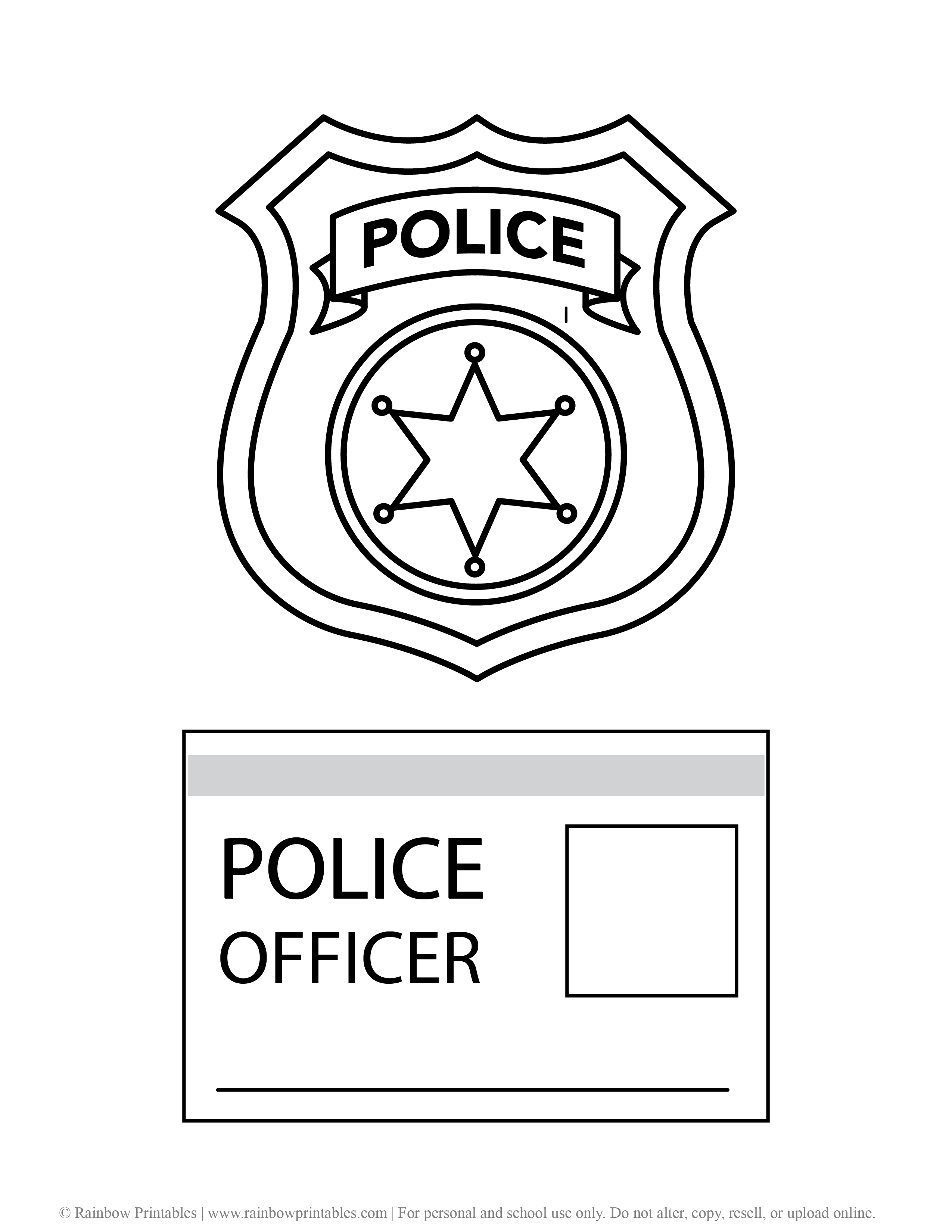 police-preschool-printable