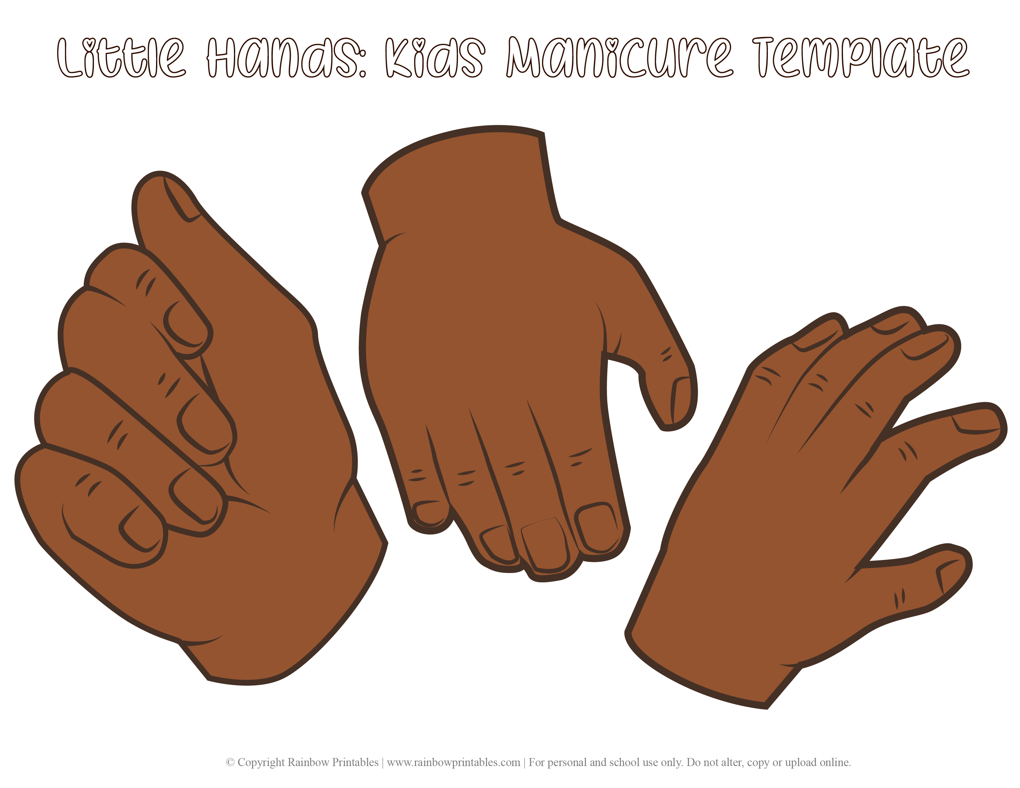 Download Manicure Template Hands Full Size Rainbow Printables