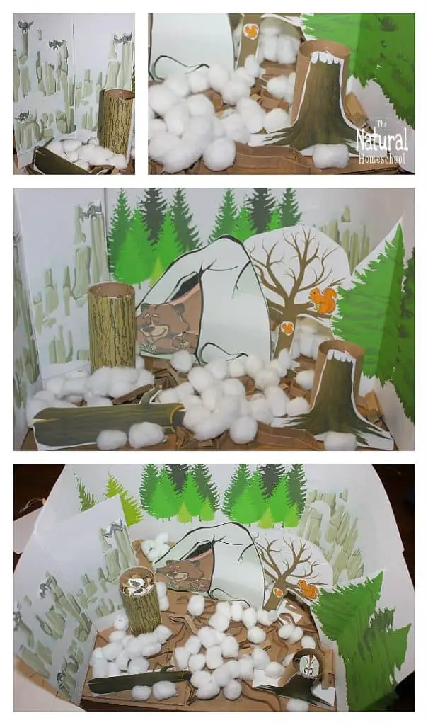 Printable Winter Hibernation Diorama