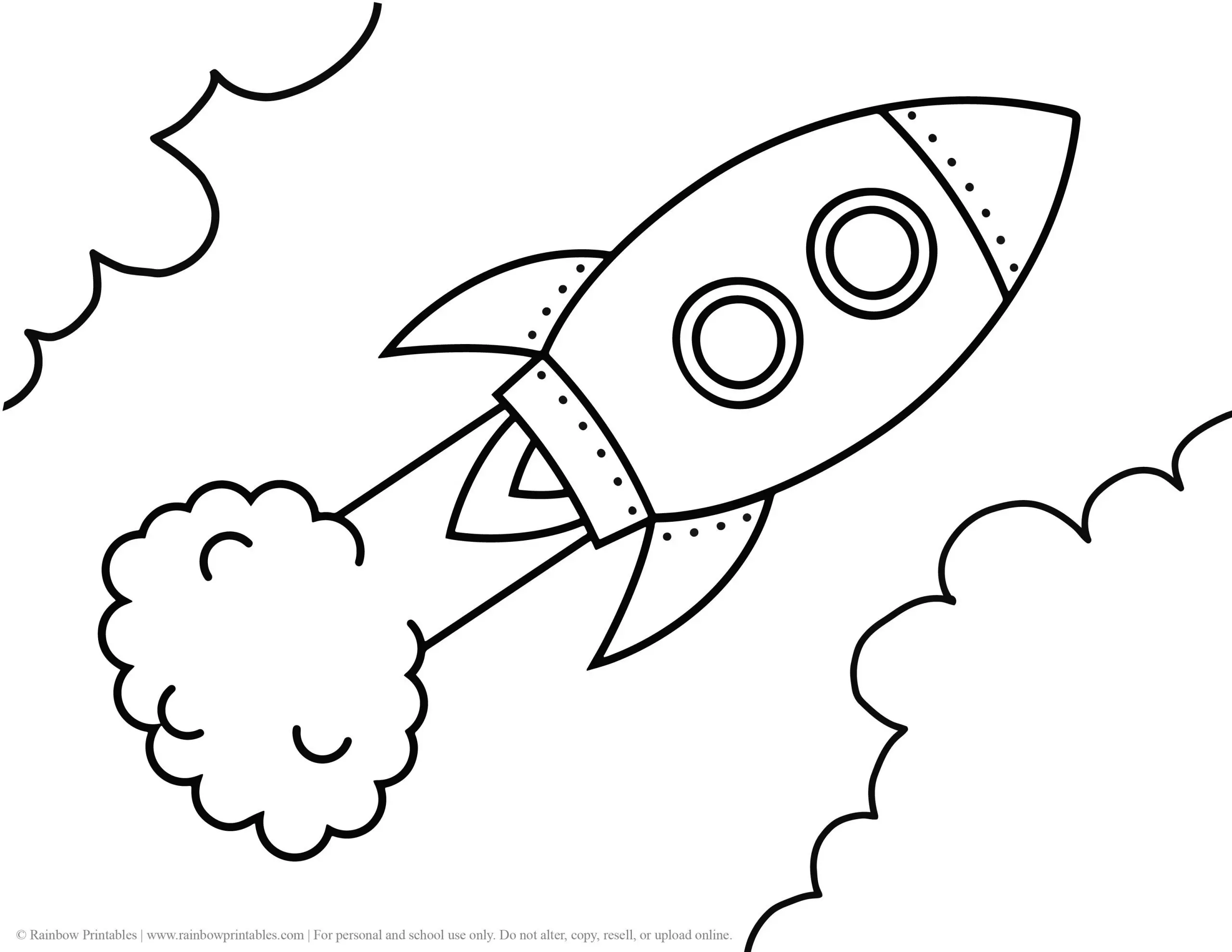 Rocketship Ship Space Meteor Launch Rocket Coloring Page for Kids