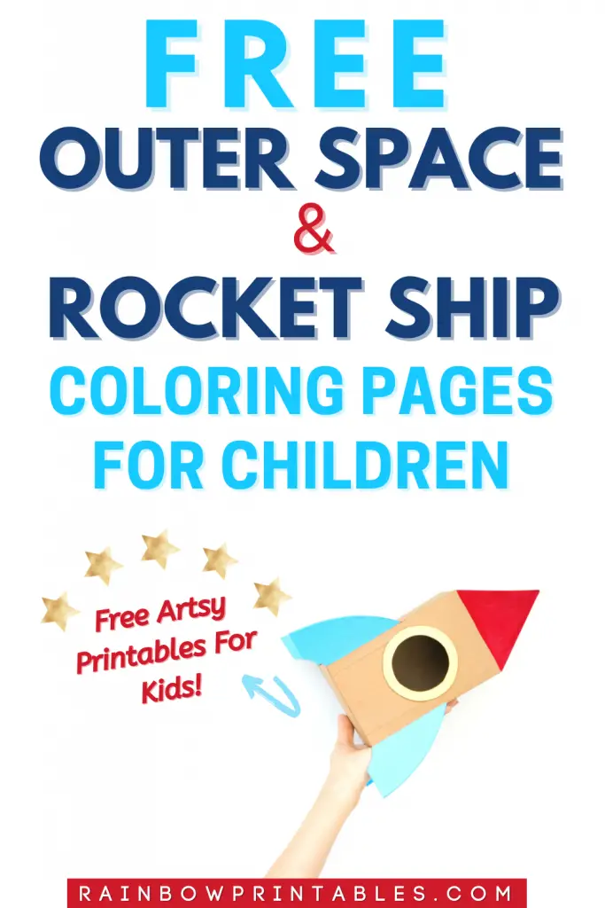 11 Rocket Ship Cute Aliens Ufo In Outer Space Coloring Pages For Kids Rainbow Printables