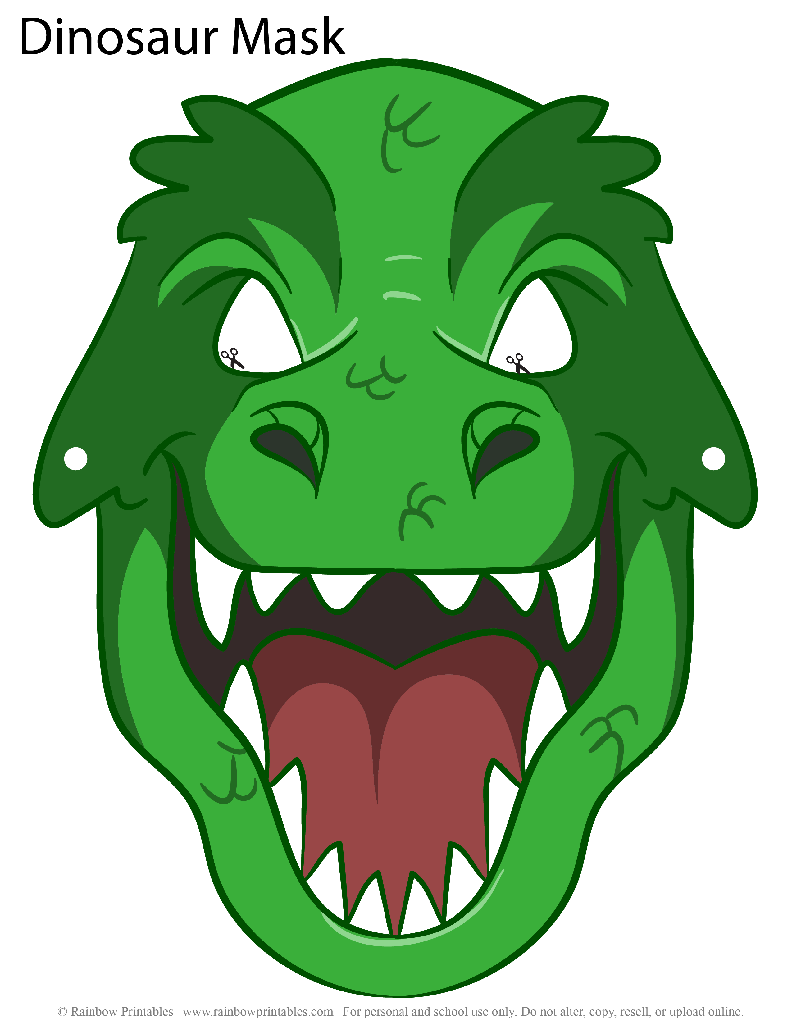 Printable T-Rex Dinosaur Mask Template Dinosaur Mask,, 51% OFF