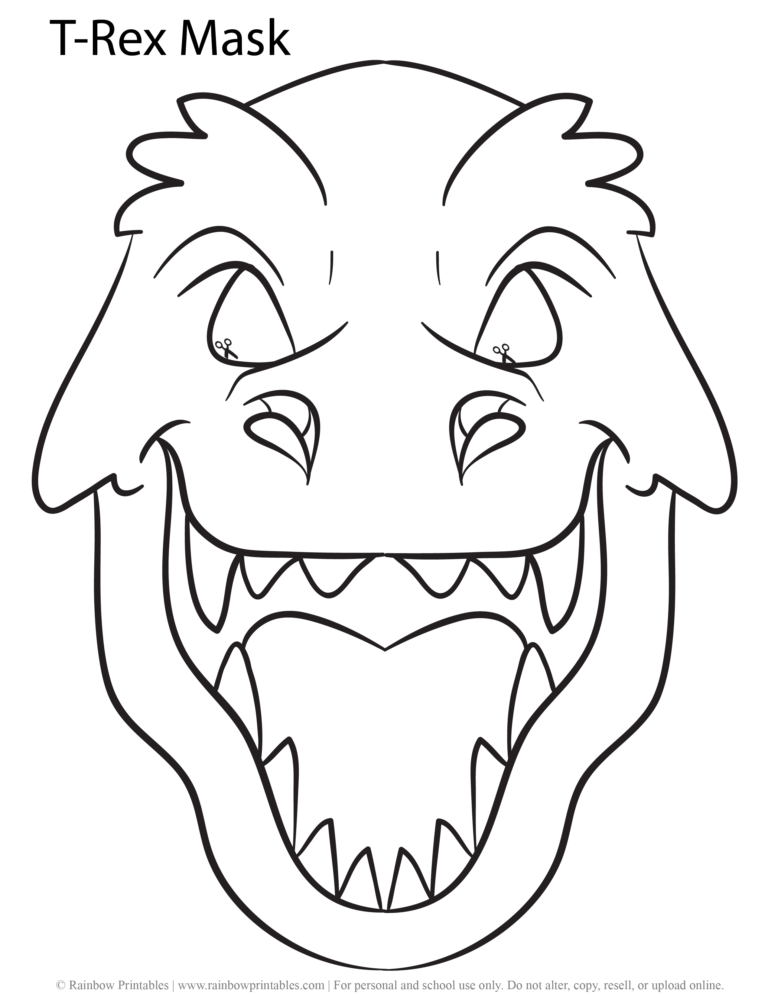 Dinosaur Masks Rainbow Printables