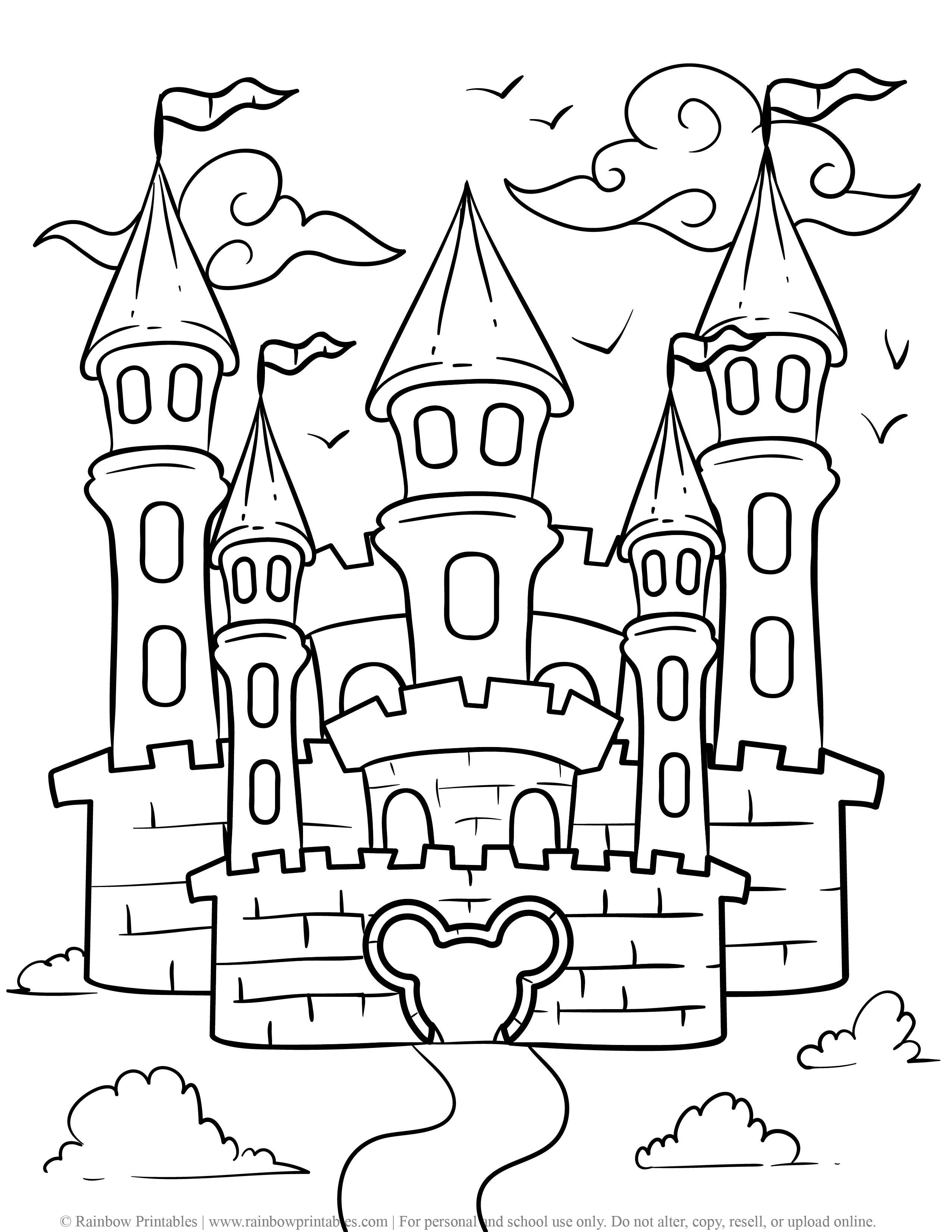 Free Coloring Pages - Buildings - Rainbow Printables