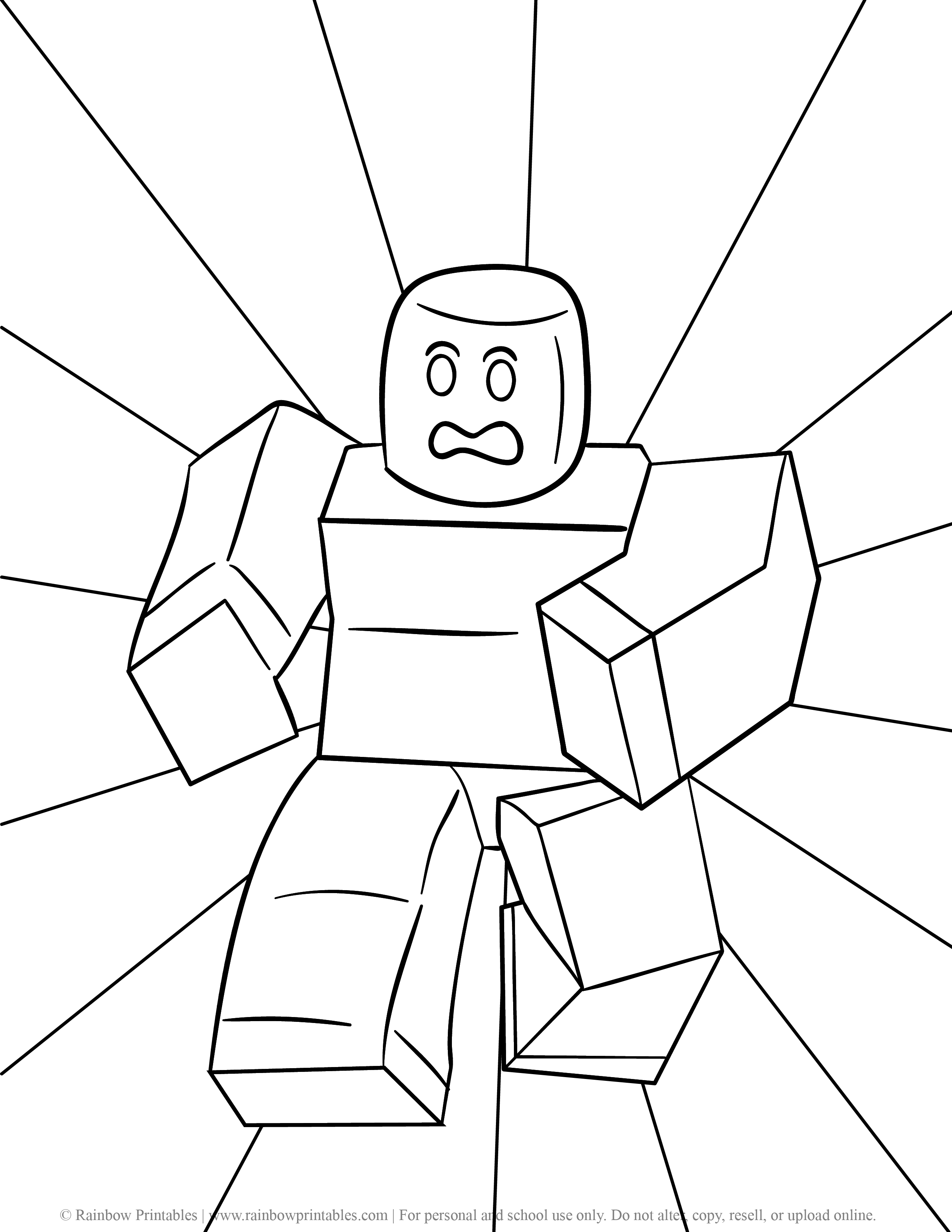 Roblox Character Coloring Pages For Kids Rainbow Printables