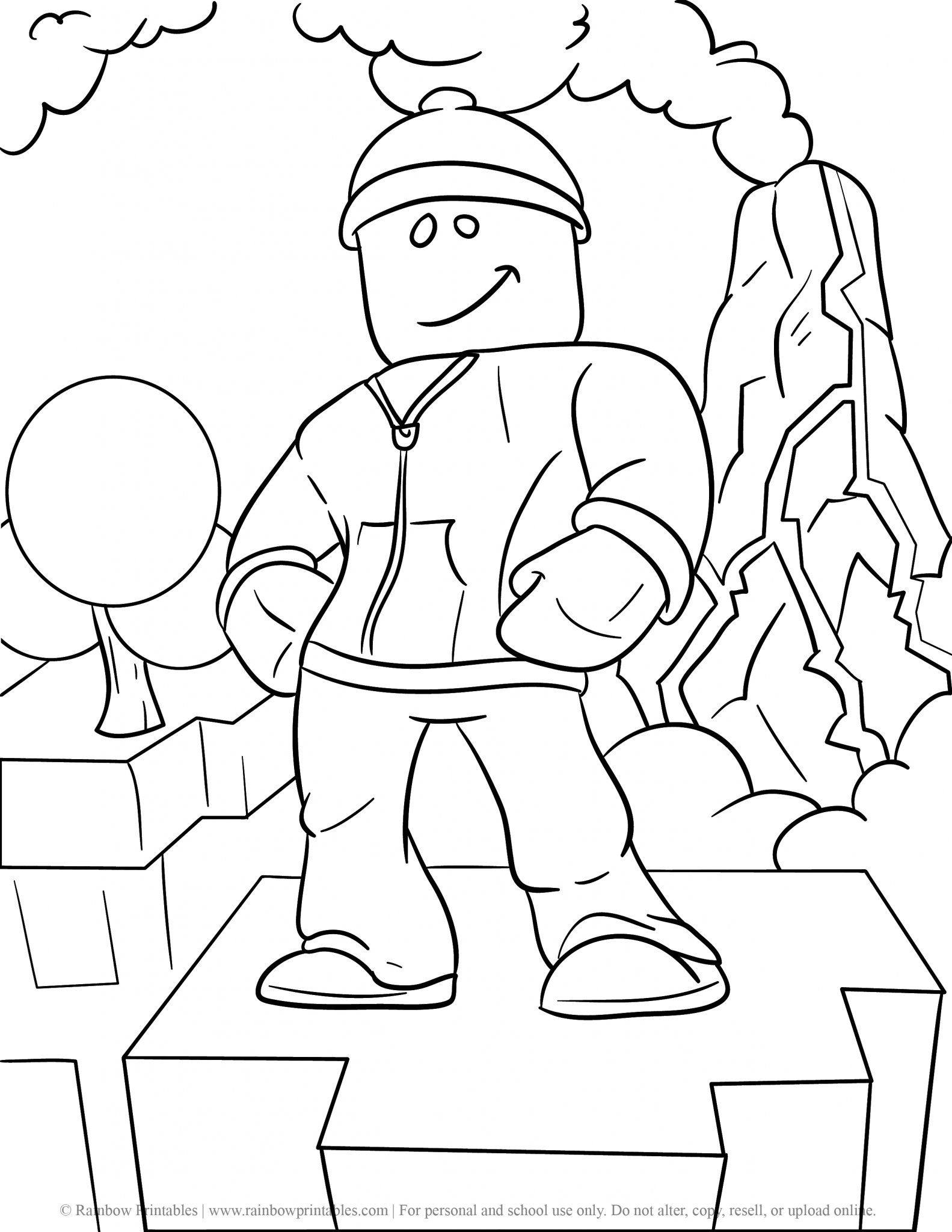 Roblox Character Coloring Pages for Kids - Rainbow Printables