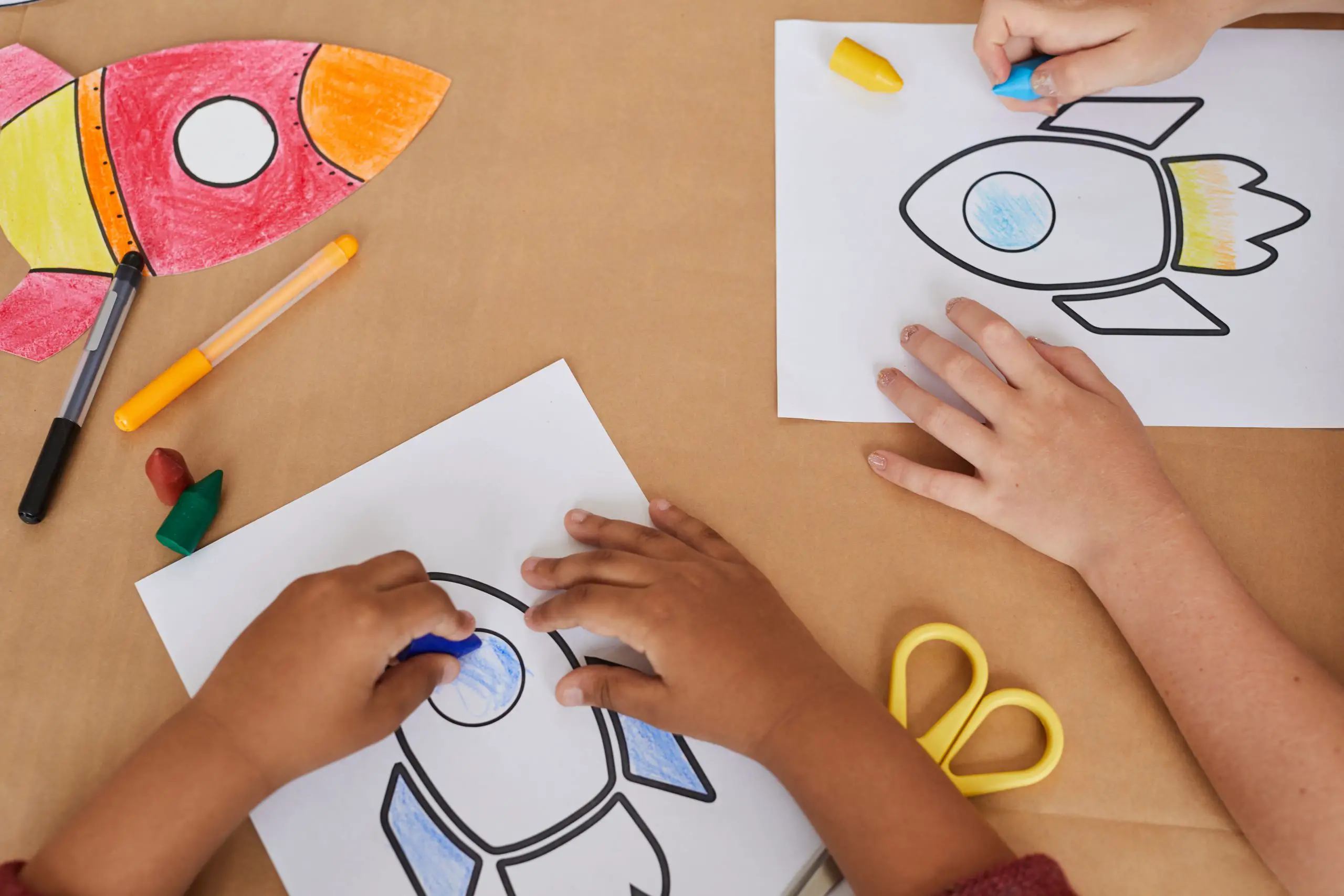 11 Rocket Ship, Cute Aliens & UFO in Outer Space Coloring Pages For Kids