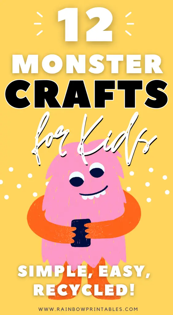 12 Monster-Inspired Art Activities Your Kids Would Love; Craft Printable Ideas, DIY, Project with Kids, Cute, Easy, Tutorial Guide, Recycled, Paint, Preschooler, Pre Kindergarten