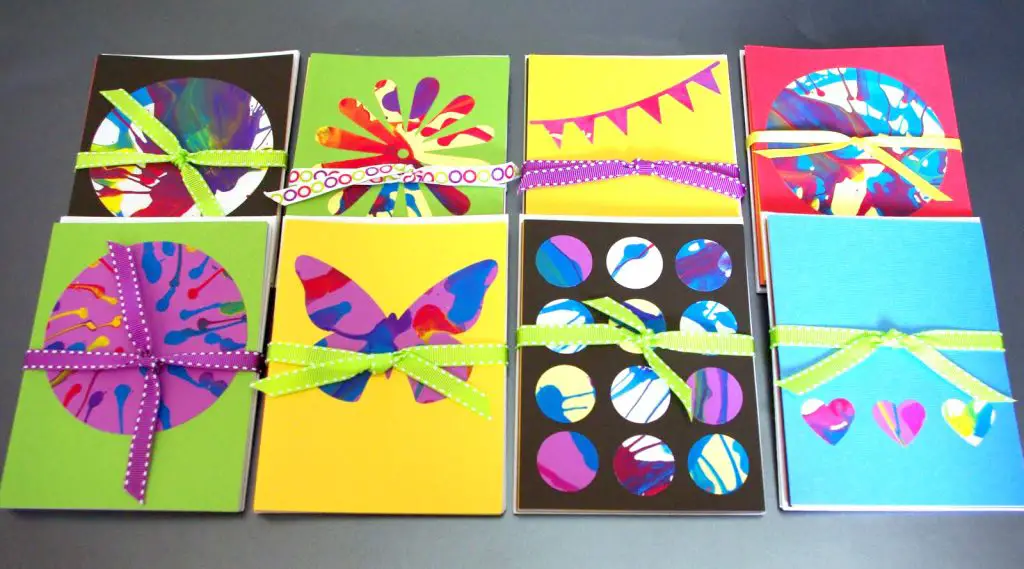 Free Hand Designed Spin Art Notecard