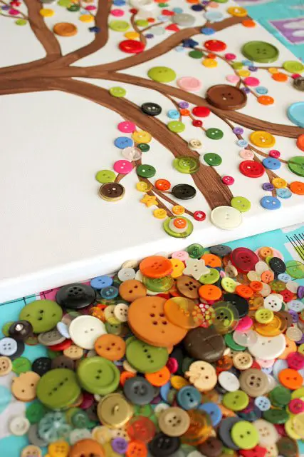 Artistic Button Art Tree Craft