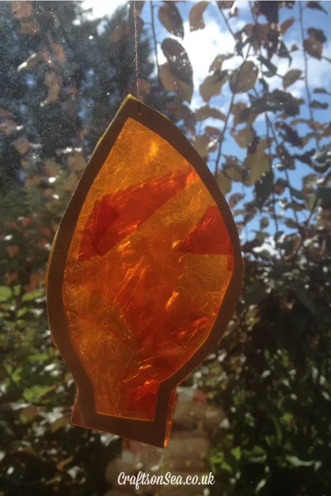 Bright-Colored Autumn Leaf Suncatchers