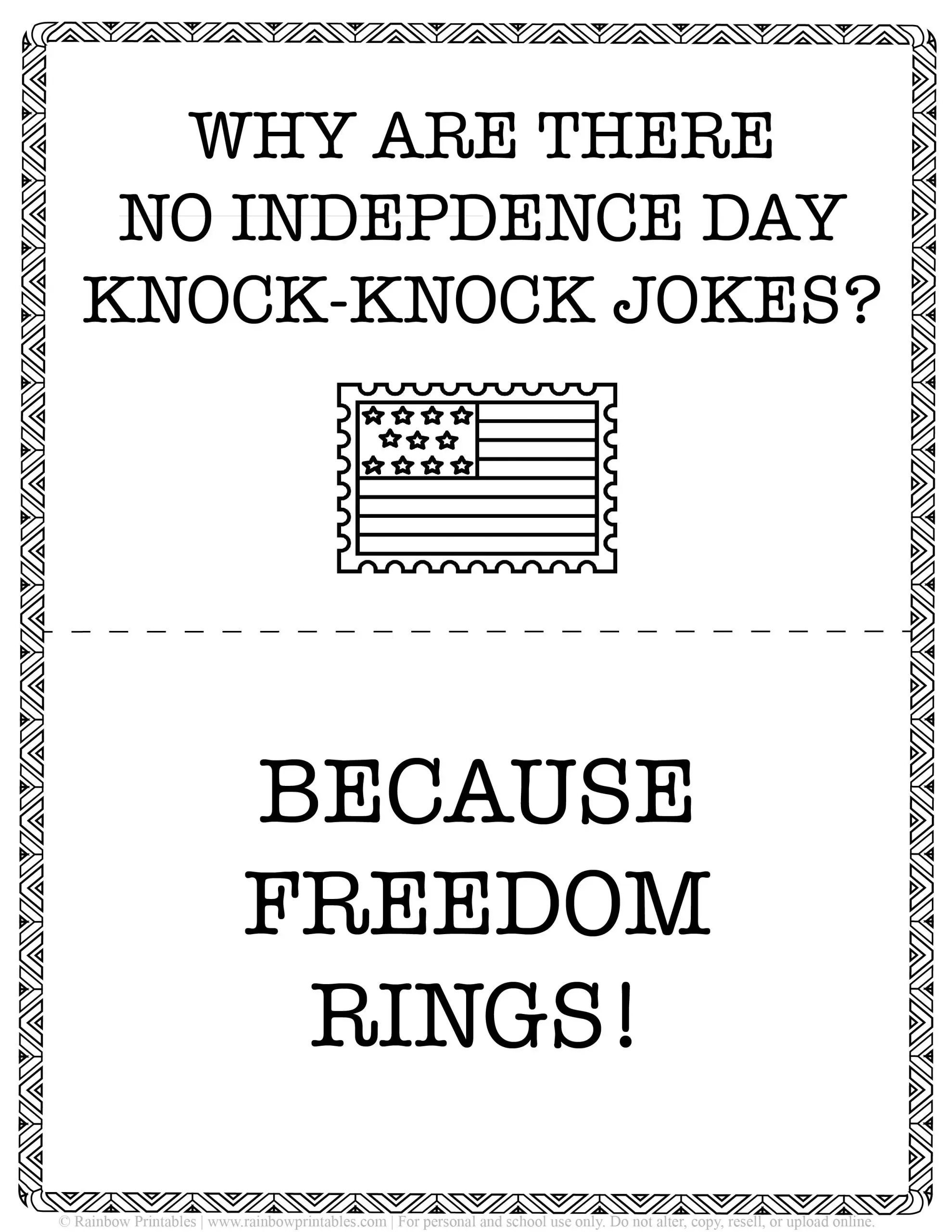 Kids Patriotic July 4th independence Day America Printables Eagle Puns Jokes for Children, Toddlers, Coloring, Activity for Preschool Freedom Rings Jokes