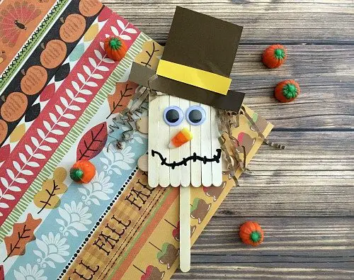 Scarecrow Fall Popsicle Stick Kids Craft